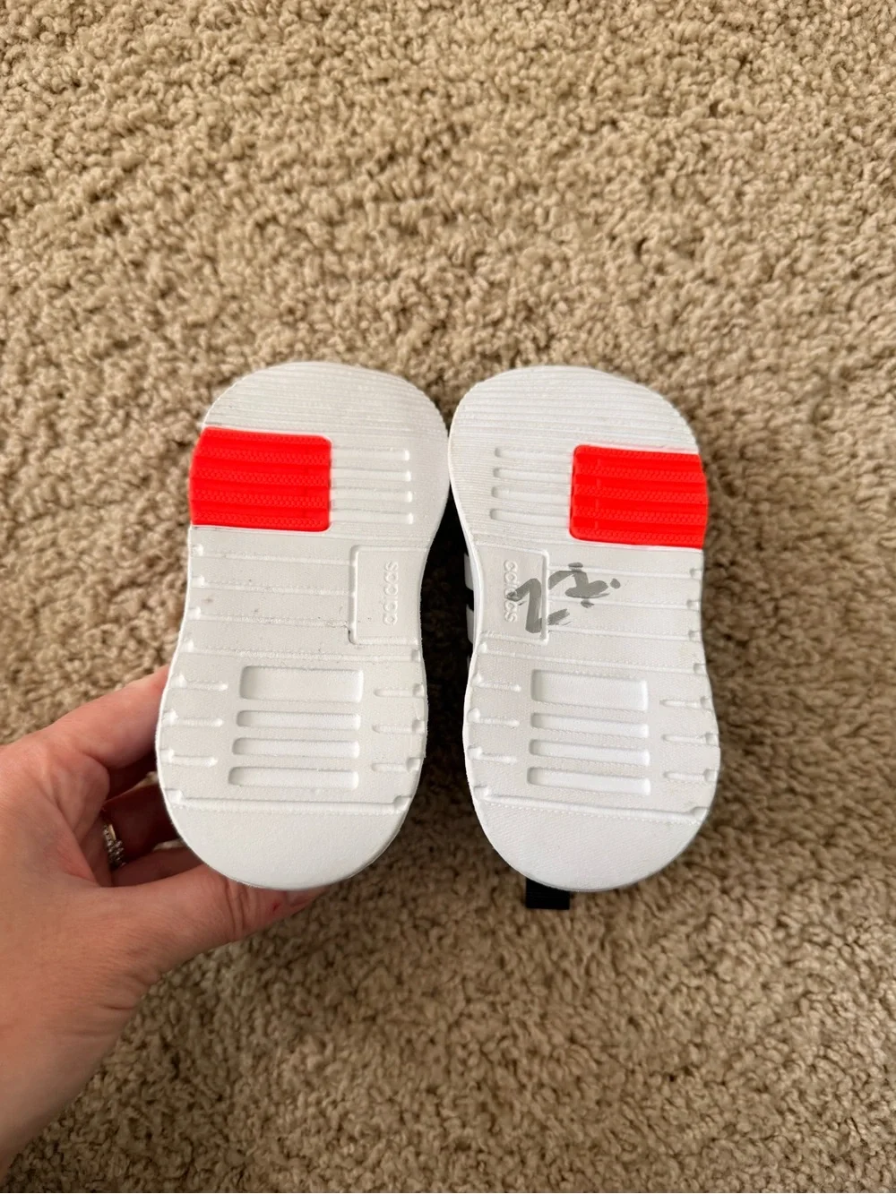 adidas Kids Black Sneakers with White Stripes